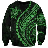 Polynesian Pride Sweatshirt Turtle Hibiscus Luxury Style - Green LT7 Unisex Green - Polynesian Pride