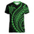 Polynesian Pride Women V Neck T Shirt Turtle Hibiscus Luxury Style - Green LT7 Female Green - Polynesian Pride