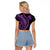Polynesian Pride Raglan Cropped T Shirt Turtle Hibiscus Luxury Style - Lilac LT7 - Polynesian Pride