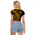 Polynesian Pride Raglan Cropped T Shirt Turtle Hibiscus Luxury Style - Merigold LT7 - Polynesian Pride