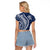 Polynesian Pride Raglan Cropped T Shirt Turtle Hibiscus Luxury Style - Navy LT7 - Polynesian Pride