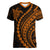 Polynesian Pride Women V Neck T Shirt Turtle Hibiscus Luxury Style - Orange LT7 Female Orange - Polynesian Pride