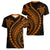 Polynesian Pride Women V Neck T Shirt Turtle Hibiscus Luxury Style - Orange LT7 - Polynesian Pride