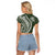 Polynesian Pride Raglan Cropped T Shirt Turtle Hibiscus Luxury Style - Sage LT7 - Polynesian Pride
