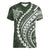 Polynesian Pride Women V Neck T Shirt Turtle Hibiscus Luxury Style - Sage LT7 Female Sage - Polynesian Pride