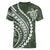 Polynesian Pride Women V Neck T Shirt Turtle Hibiscus Luxury Style - Sage LT7 - Polynesian Pride