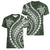 Polynesian Pride Women V Neck T Shirt Turtle Hibiscus Luxury Style - Sage LT7 - Polynesian Pride