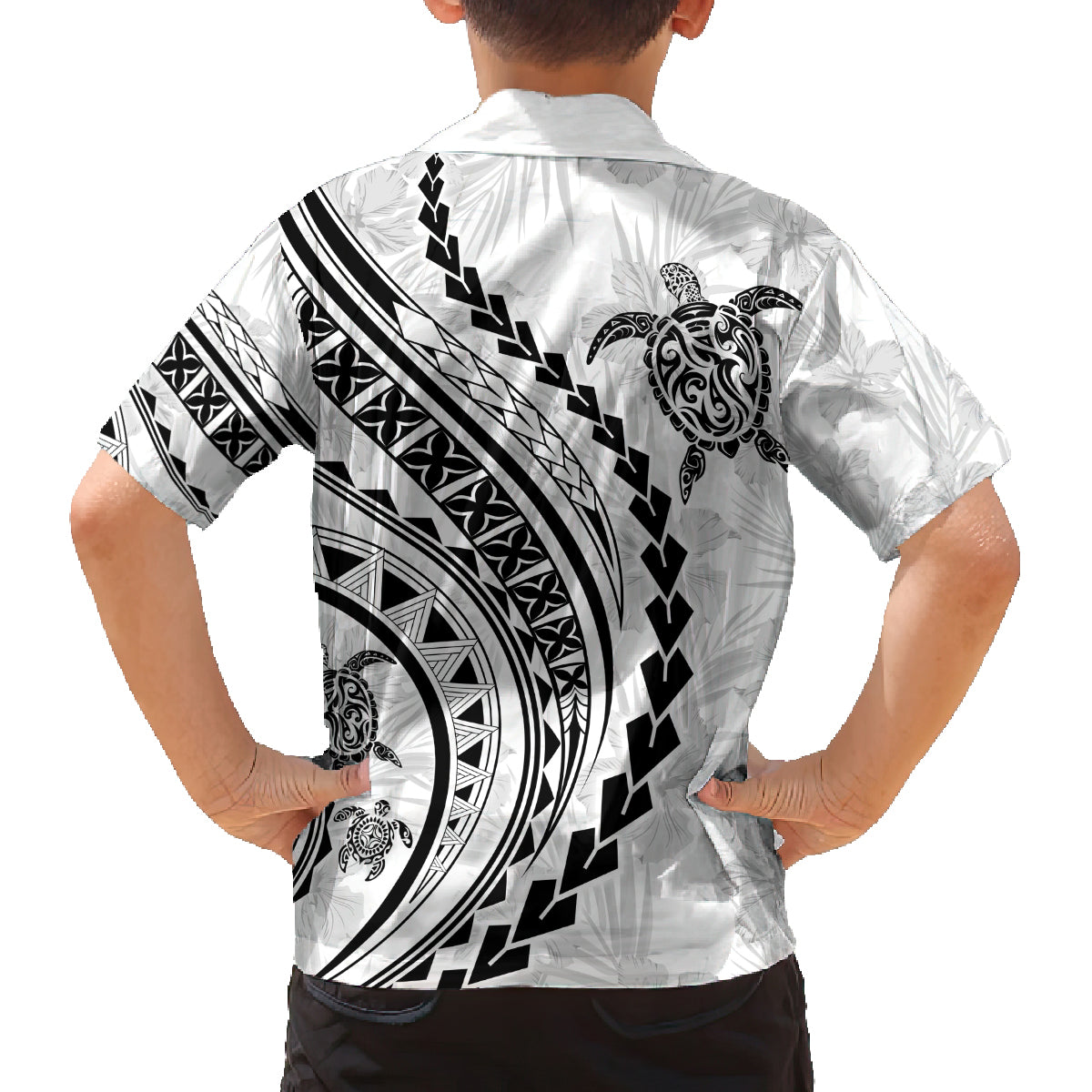 Hawaii Family Matching Outfits Polynesian Pride Off Shoulder Maxi Dress And Shirt Family Set Clothes Turtle Hibiscus Luxury Style - White LT7 - Polynesian Pride