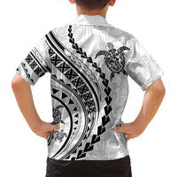 Hawaii Family Matching Outfits Polynesian Pride Off Shoulder Maxi Dress And Shirt Family Set Clothes Turtle Hibiscus Luxury Style - White LT7 - Polynesian Pride