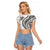 Polynesian Pride Raglan Cropped T Shirt Turtle Hibiscus Luxury Style - White LT7 Female White - Polynesian Pride