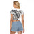 Polynesian Pride Raglan Cropped T Shirt Turtle Hibiscus Luxury Style - White LT7 - Polynesian Pride