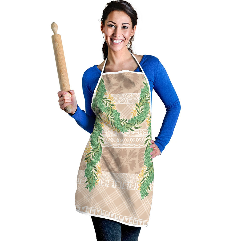 Hawai'i Paniolo Maile Twisted Lei Apron Almond Brown LT7 - Polynesian Pride