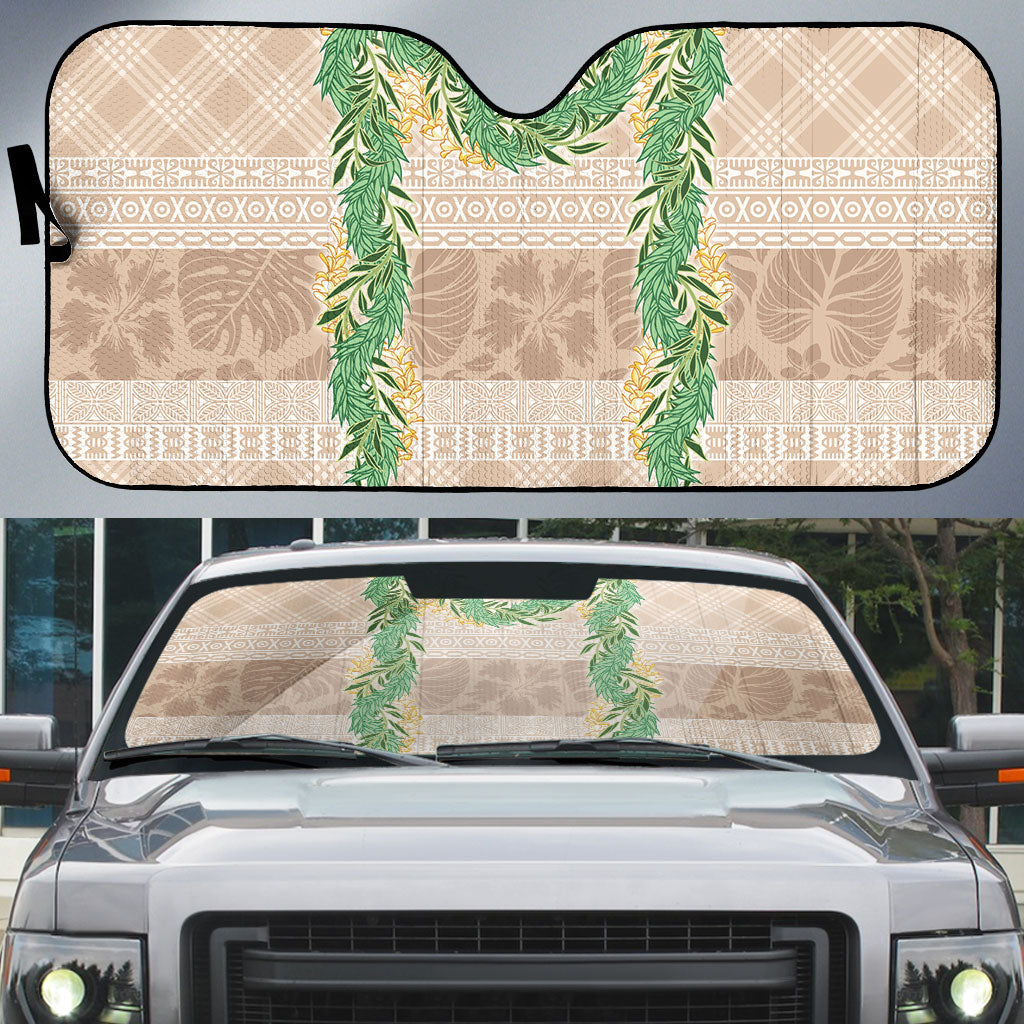 Hawai'i Paniolo Maile Twisted Lei Auto Sun Shade Almond Brown