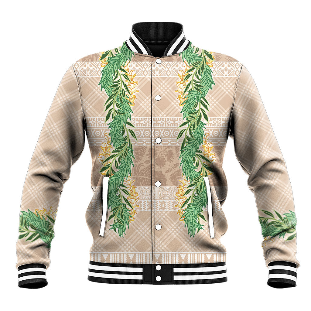 Hawai'i Paniolo Maile Twisted Lei Baseball Jacket Almond Brown