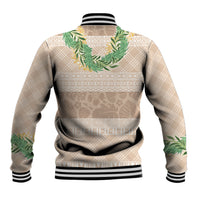 Hawai'i Paniolo Maile Twisted Lei Baseball Jacket Almond Brown LT7 - Polynesian Pride