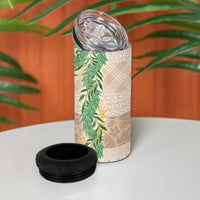 Hawai'i Paniolo Maile Twisted Lei 4 in 1 Can Cooler Tumbler Almond Brown LT7 - Polynesian Pride