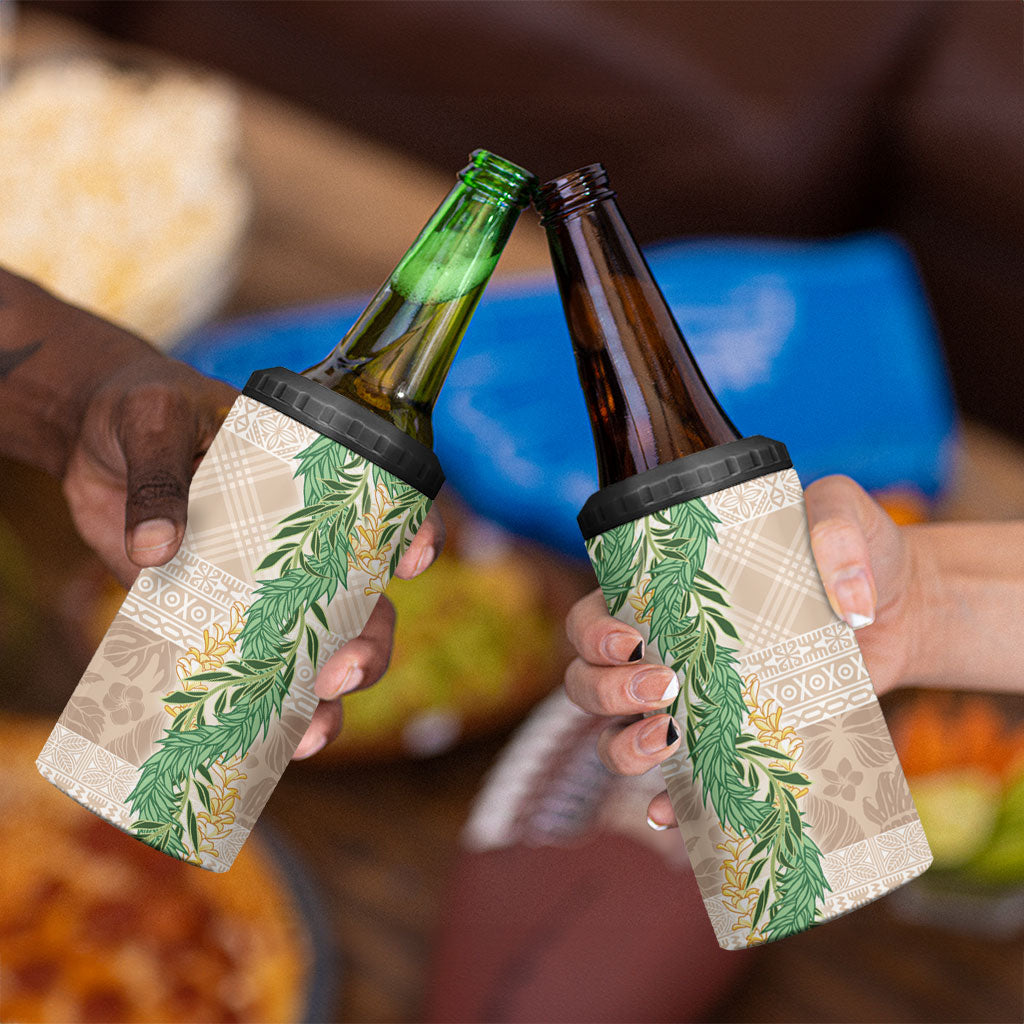 Hawai'i Paniolo Maile Twisted Lei 4 in 1 Can Cooler Tumbler Almond Brown LT7 - Polynesian Pride