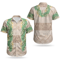 Hawai'i Paniolo Maile Twisted Lei Couples Matching Short Sleeve Bodycon Dress and Hawaiian Shirt Almond Brown LT7 - Polynesian Pride