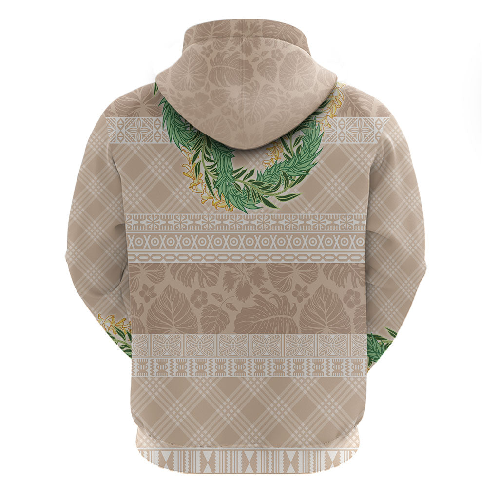 Hawai'i Paniolo Maile Twisted Lei Hoodie Almond Brown LT7 - Polynesian Pride