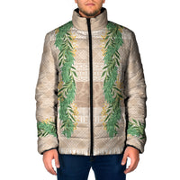 Hawai'i Paniolo Maile Twisted Lei Padded Jacket Almond Brown LT7 Men Brown - Polynesian Pride