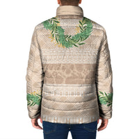 Hawai'i Paniolo Maile Twisted Lei Padded Jacket Almond Brown LT7 - Polynesian Pride