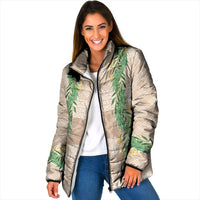 Hawai'i Paniolo Maile Twisted Lei Padded Jacket Almond Brown LT7 Women Brown - Polynesian Pride