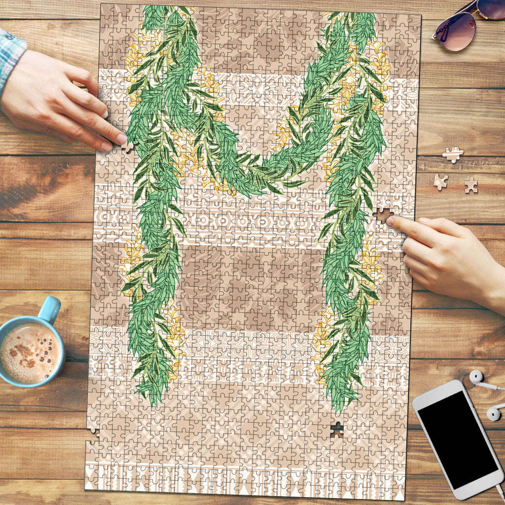 Hawai'i Paniolo Maile Twisted Lei Puzzle Almond Brown