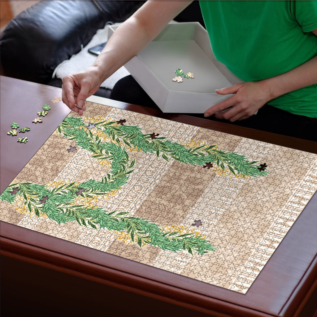 Hawai'i Paniolo Maile Twisted Lei Puzzle Almond Brown LT7 - Polynesian Pride