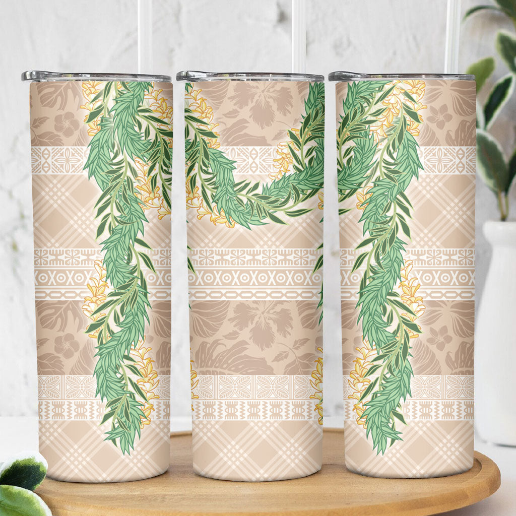 Hawai'i Paniolo Maile Twisted Lei Skinny Tumbler Almond Brown LT7 - Polynesian Pride