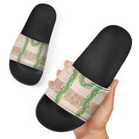 Hawai'i Paniolo Maile Twisted Lei Slide Sandals Almond Brown LT7 - Polynesian Pride