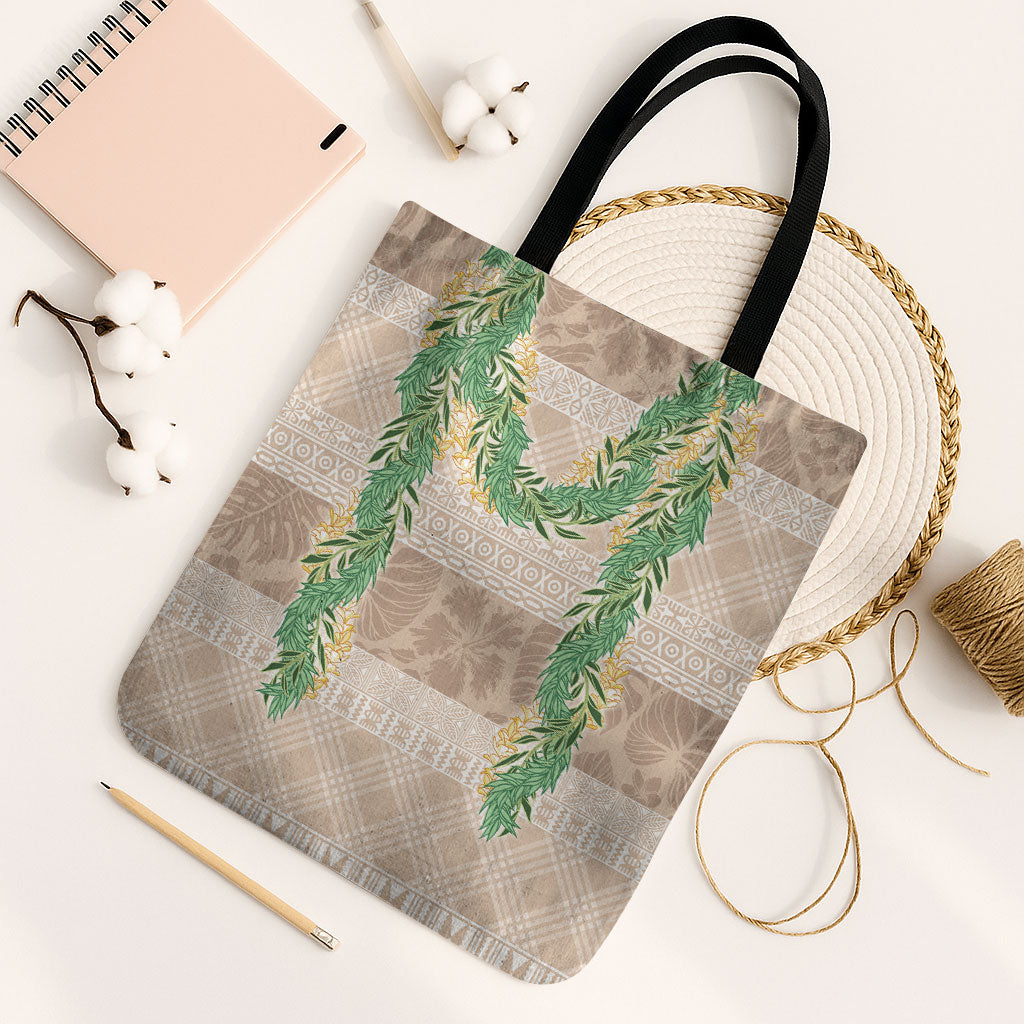 Hawai'i Paniolo Maile Twisted Lei Tote Bag Almond Brown
