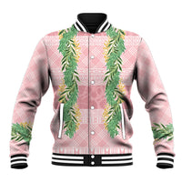 Hawai'i Paniolo Maile Twisted Lei Baseball Jacket Dusty Rose LT7 Unisex Dusty Rose - Polynesian Pride