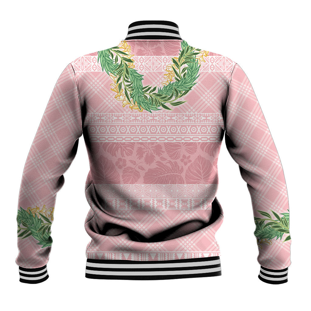 Hawai'i Paniolo Maile Twisted Lei Baseball Jacket Dusty Rose LT7 - Polynesian Pride
