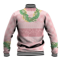Hawai'i Paniolo Maile Twisted Lei Baseball Jacket Dusty Rose LT7 - Polynesian Pride