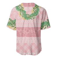 Hawai'i Paniolo Maile Twisted Lei Baseball Jersey Dusty Rose LT7 - Polynesian Pride