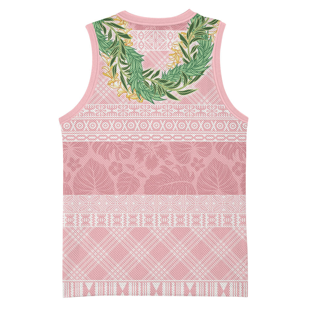 Hawai'i Paniolo Maile Twisted Lei Basketball Jersey Dusty Rose LT7 - Polynesian Pride