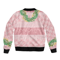 Hawai'i Paniolo Maile Twisted Lei Bomber Jacket Dusty Rose LT7 - Polynesian Pride