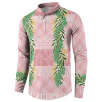 Hawai'i Paniolo Maile Twisted Lei Button Sweatshirt Dusty Rose LT7 - Polynesian Pride