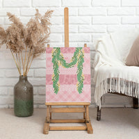 Hawai'i Paniolo Maile Twisted Lei Canvas Wall Art Dusty Rose LT7 - Polynesian Pride