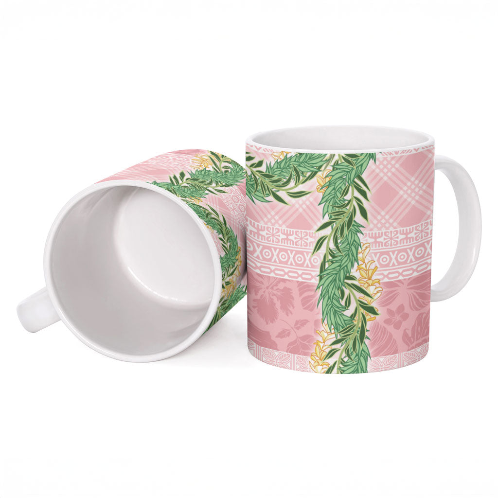 Hawai'i Paniolo Maile Twisted Lei Ceramic Mug Dusty Rose LT7 - Polynesian Pride