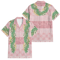 Hawai'i Paniolo Maile Twisted Lei Family Matching Summer Maxi Dress and Hawaiian Shirt Dusty Rose LT7 Dad's Shirt - Short Sleeve Dusty Rose - Polynesian Pride