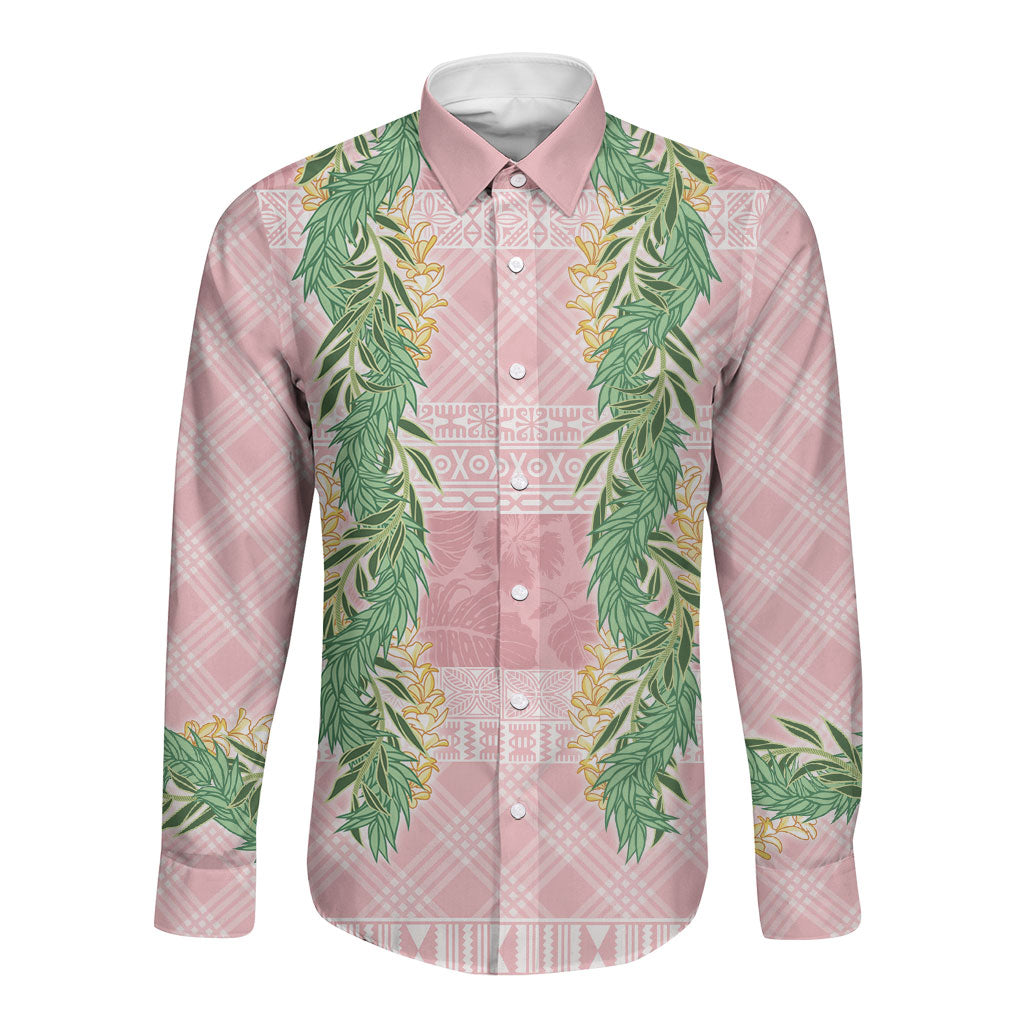 Hawai'i Paniolo Maile Twisted Lei Long Sleeve Button Shirt Dusty Rose