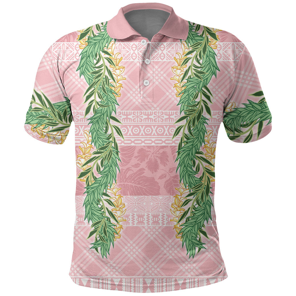 Hawai'i Paniolo Maile Twisted Lei Polo Shirt Dusty Rose