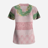 Hawai'i Paniolo Maile Twisted Lei Scrub Top Dusty Rose LT7 - Polynesian Pride