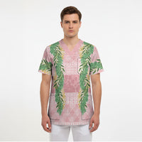Hawai'i Paniolo Maile Twisted Lei Scrub Top Dusty Rose LT7 - Polynesian Pride