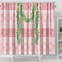Hawai'i Paniolo Maile Twisted Lei Shower Curtain Dusty Rose LT7 - Polynesian Pride