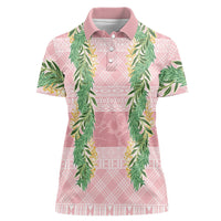 Hawai'i Paniolo Maile Twisted Lei Women Polo Shirt Dusty Rose LT7 Female Dusty Rose - Polynesian Pride