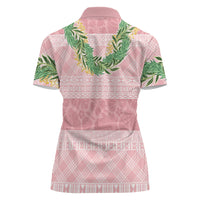 Hawai'i Paniolo Maile Twisted Lei Women Polo Shirt Dusty Rose LT7 - Polynesian Pride