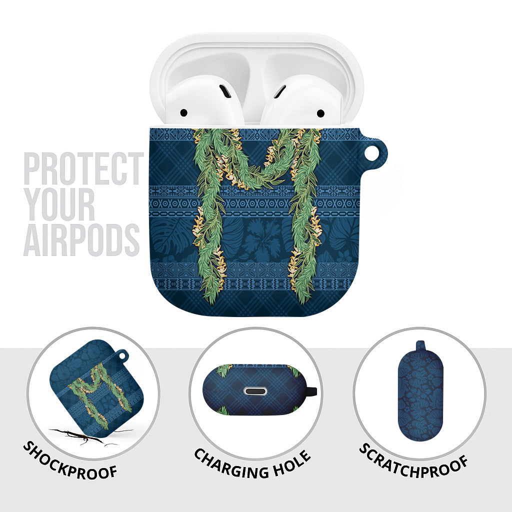 Hawai'i Paniolo Maile Twisted Lei AirPods Case Cobalt Blue LT7 - Polynesian Pride