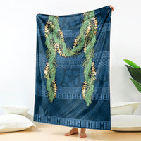 Hawai'i Paniolo Maile Twisted Lei Blanket Cobalt Blue LT7 - Polynesian Pride